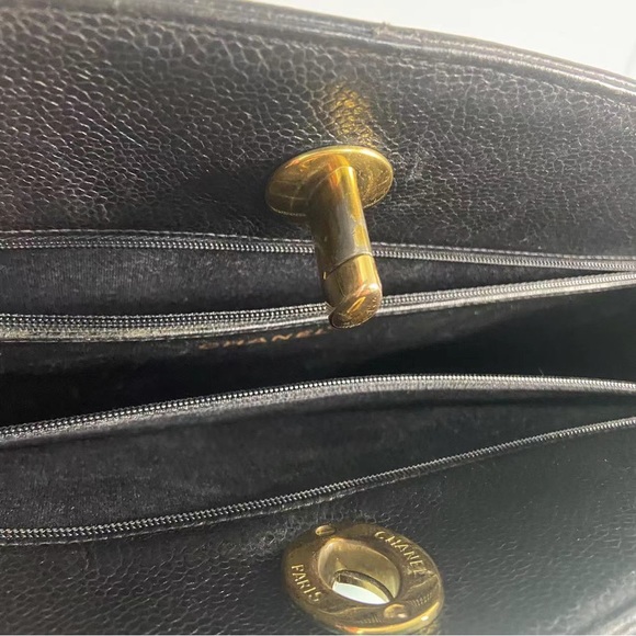 SOLD - CHANEL Vintage Black Caviar Tote Bag - Picture 9 of 10